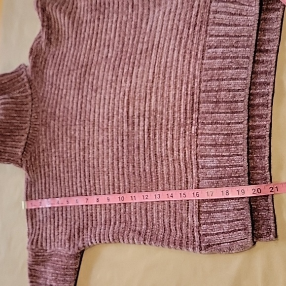 Pink Rose Size XS Mauve/ Dusty Rose Chenille Turtleneck Sweater, Exc. Used Cond. - Picture 10 of 13